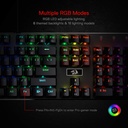 Teclado Redragon Mecanico Devarajas K556 - RGB LED, base de aluminio, 104 teclas estándar
