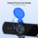 UGREEN Cámara web 2K para PC Ultra HD 1080P Cámara web con micrófono, cámara de PC con cubierta de privacidad, cámara web USB para transmisión, conferencias, videollamadas, zoom, Skype, equipos
