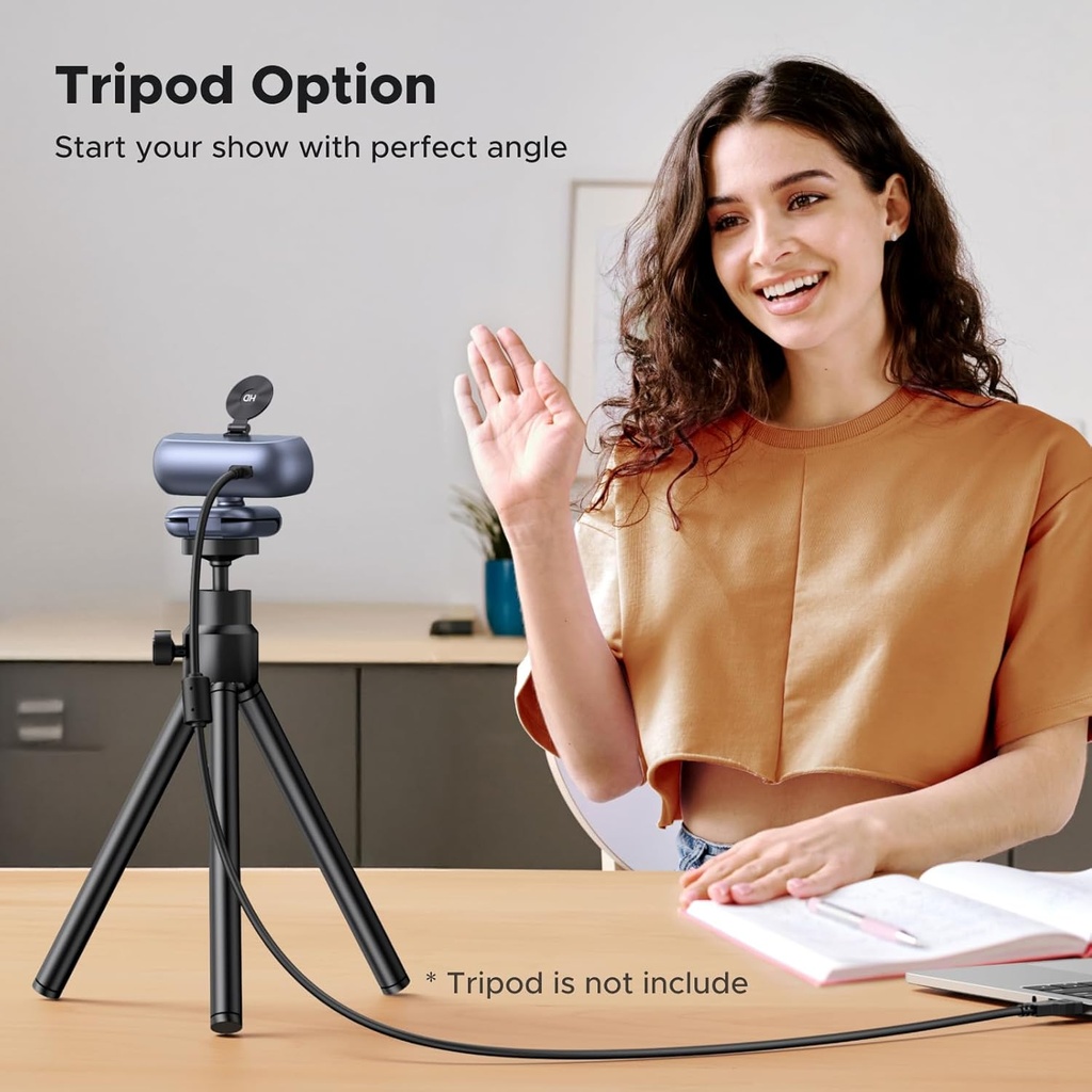 UGREEN Cámara web 2K para PC Ultra HD 1080P Cámara web con micrófono, cámara de PC con cubierta de privacidad, cámara web USB para transmisión, conferencias, videollamadas, zoom, Skype, equipos