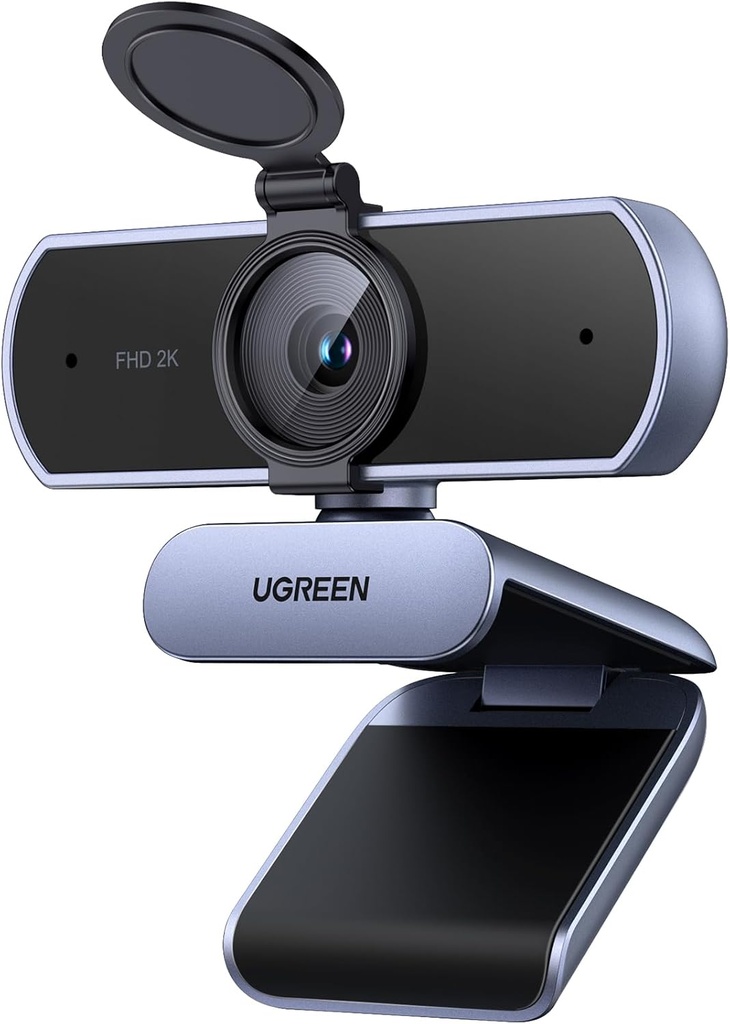 UGREEN Cámara web 2K para PC Ultra HD 1080P Cámara web con micrófono, cámara de PC con cubierta de privacidad, cámara web USB para transmisión, conferencias, videollamadas, zoom, Skype, equipos