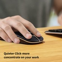 Vssoplor - Mouse inalámbrico, 2.4 G, delgado y portátil, con nano receptor, silencioso y óptico para portátil, PC, laptop, color negro y dorado