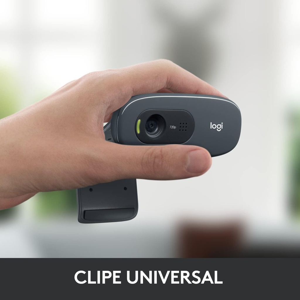 Webcam Logitech C270 - (pantalla panorámica HD 720p, para videollamadas y grabaciones)