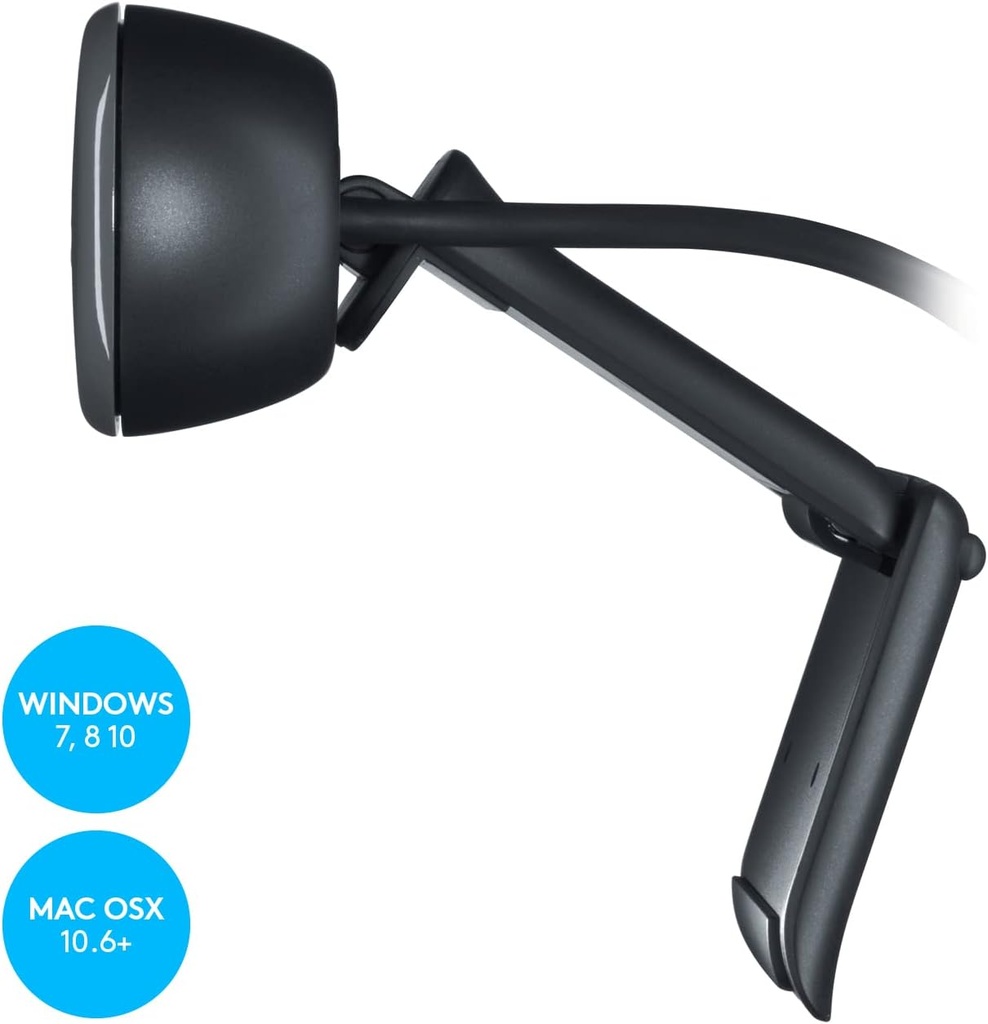 Webcam Logitech C270 - (pantalla panorámica HD 720p, para videollamadas y grabaciones)