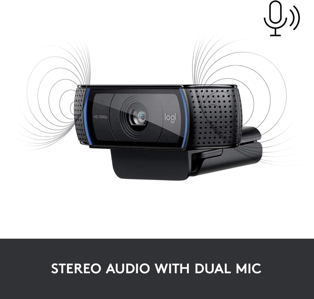 Webcam Logitech C920x HD Pro, Full HD de 1080p/30fps