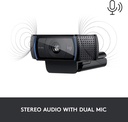 Webcam Logitech C920x HD Pro, Full HD de 1080p/30fps
