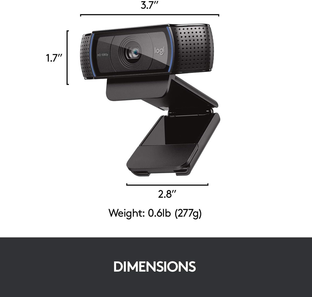 Webcam Logitech C920x HD Pro, Full HD de 1080p/30fps