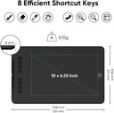 XPPen - Tableta de dibujo Deco 01 V3 actualizada, 16384 niveles de presión sin batería, tableta gráfica OSU de 10 x 6 pulgadas, 8 teclas de acceso rápido para arte digital, enseñanza, almohadilla