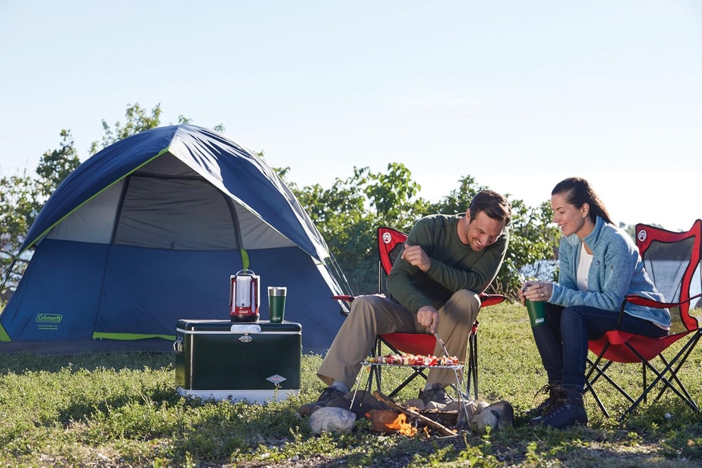 Coleman Sundome tienda de campaña con mosca de lluvia, tienda de campaña para 2 personas se instala en 10 minutos, refugio resistente a la intemperie para camping, festivales, patio trasero