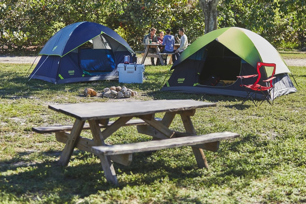Coleman Sundome tienda de campaña con mosca de lluvia, tienda de campaña para 2 personas se instala en 10 minutos, refugio resistente a la intemperie para camping, festivales, patio trasero