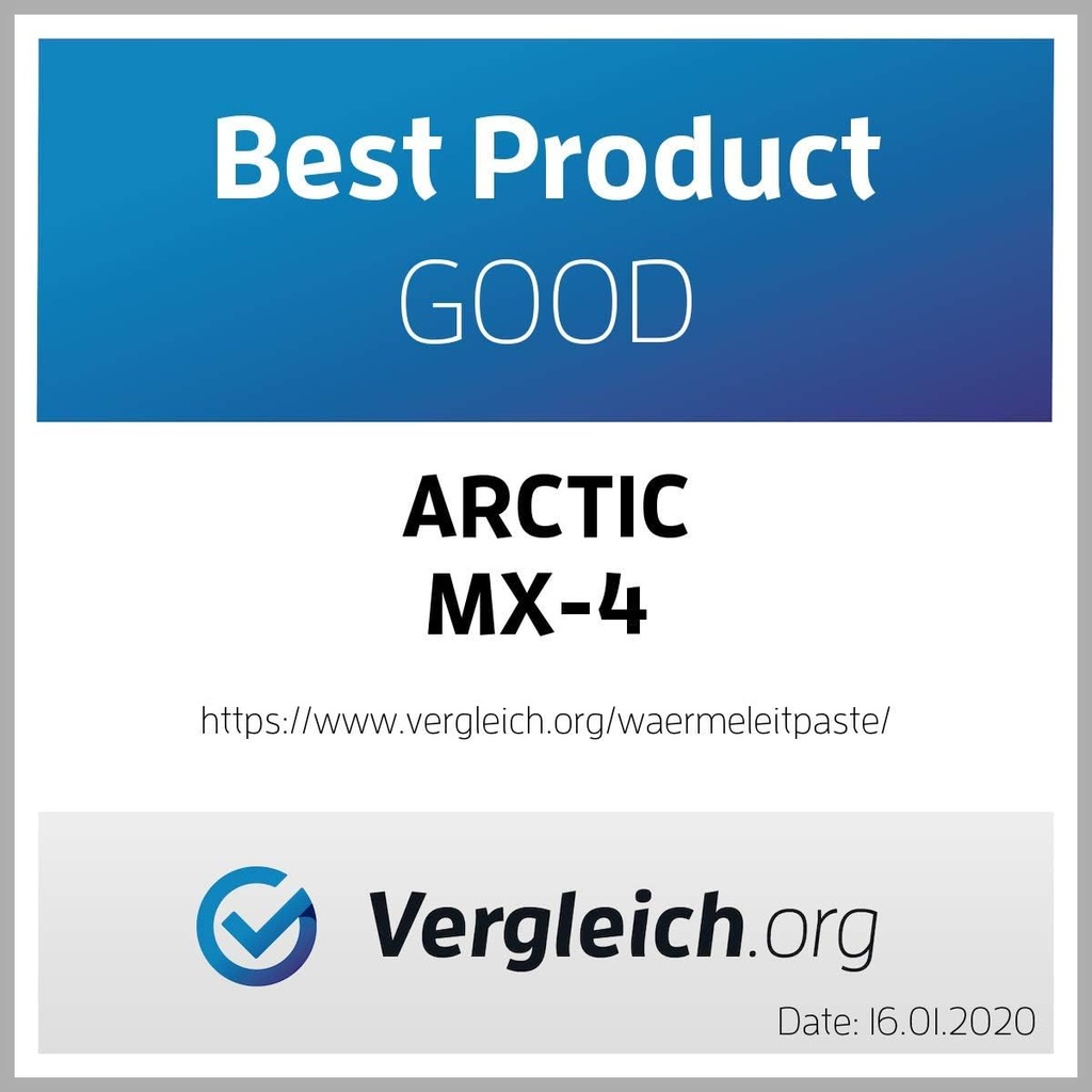 ARCTIC MX-4 (0.14 oz) - Pasta térmica de alto rendimiento para todos los procesadores (CPU, GPU - PC), muy alta conductividad térmica, larga durabilidad, aplicación segura, no conductora, pasta