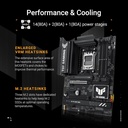 ASUS TUF Gaming B850-PLUS WiFi AMD AM5 B850 ATX Placa base, 14+2+1 80A etapas, AI Ready, DDR5, PCIe 5.0, 3X M.2, Wi-Fi 7, LAN de 2.5 Gb, DisplayPort, HDMI™, USB 10Gbps y 20Gbps Type-C®, BIOS