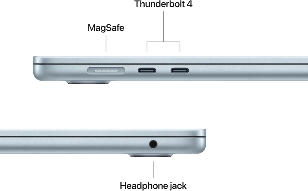 Apple Laptop MacBook Air 2025 de 15 pulgadas con chip M4: diseñada para Apple Intelligence, pantalla de retina líquida de 15.3 pulgadas, memoria unificada de 16 GB, almacenamiento SSD de 512 GB,