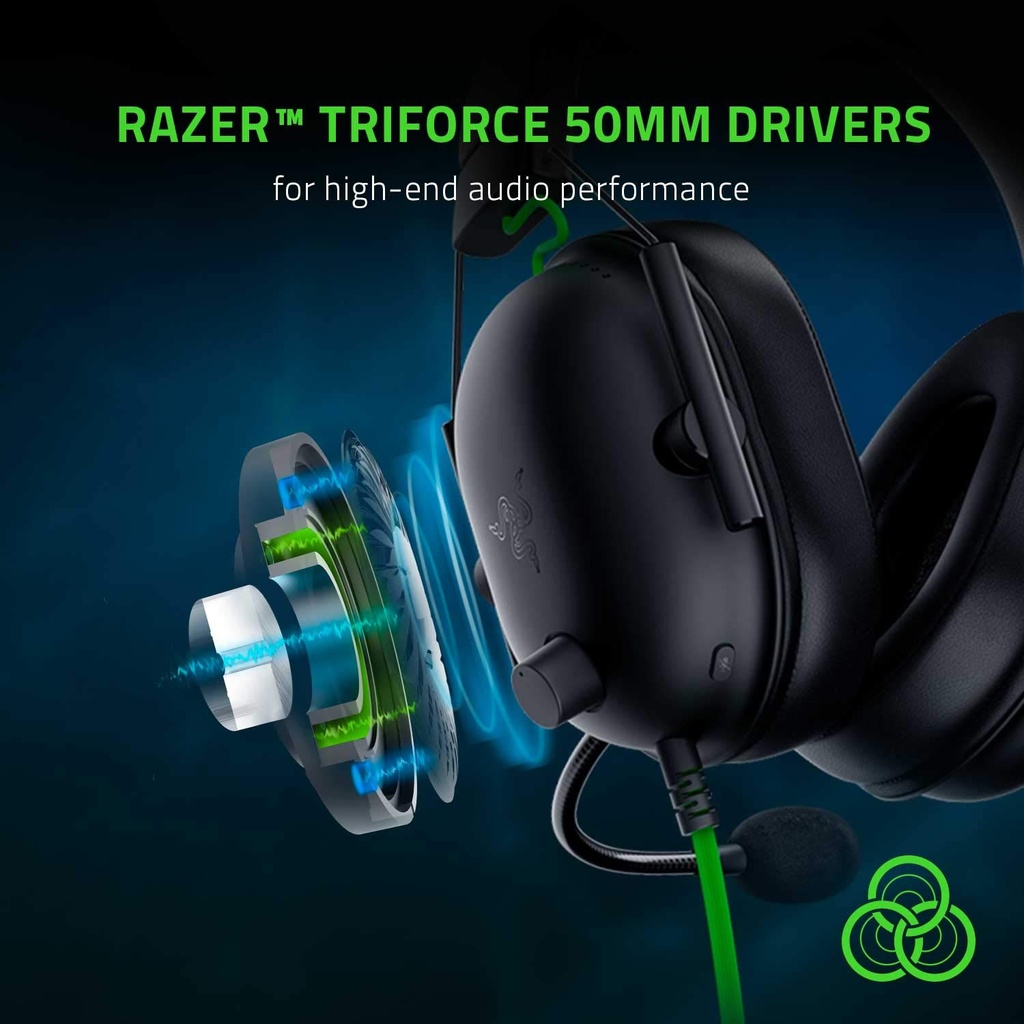 Audifonos Gaming Razer BlackShark V2 X Black - Jack 3.5mm - 7.1 Surround Sound - PC, PS4, PS5, Switch