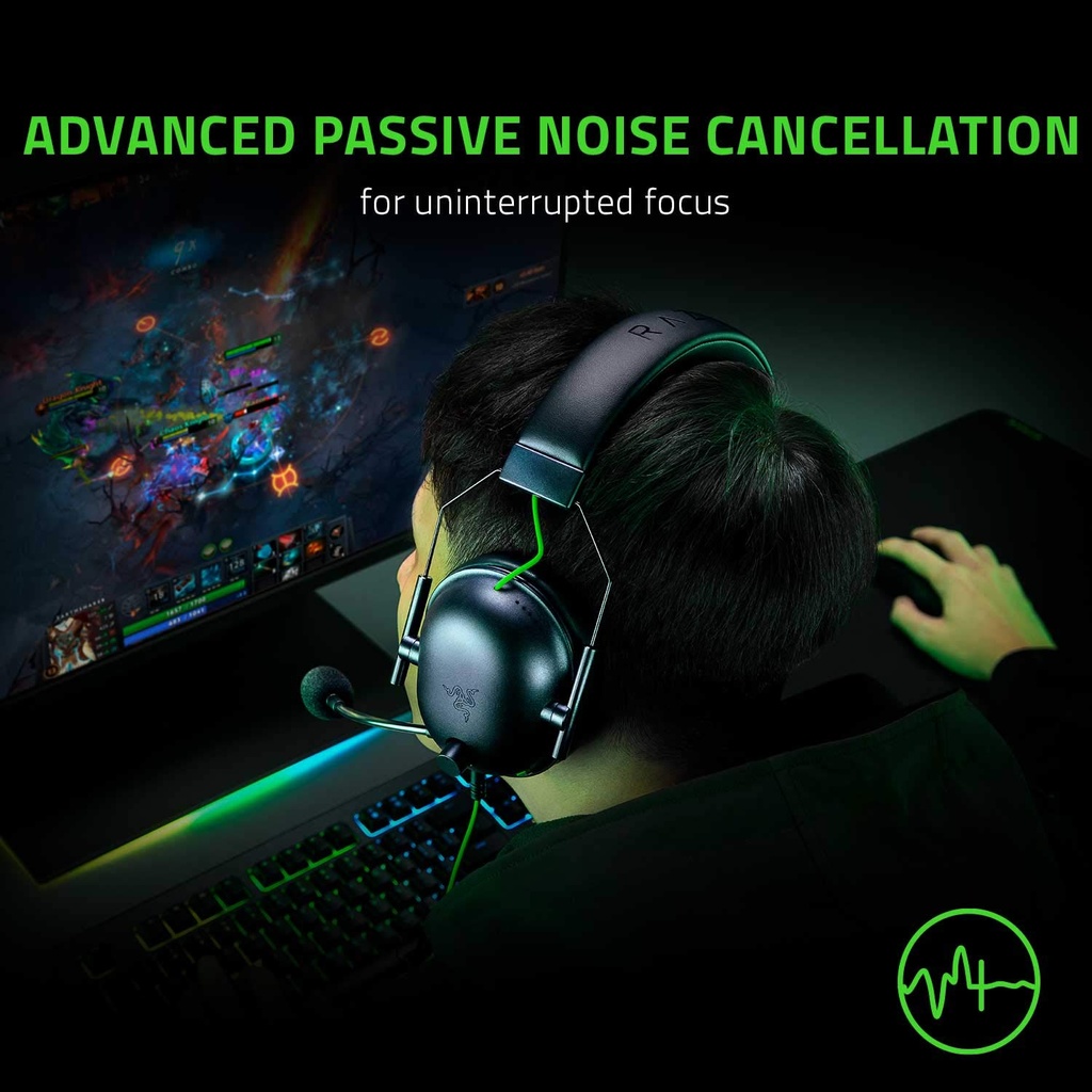 Audifonos Gaming Razer BlackShark V2 X Black - Jack 3.5mm - 7.1 Surround Sound - PC, PS4, PS5, Switch