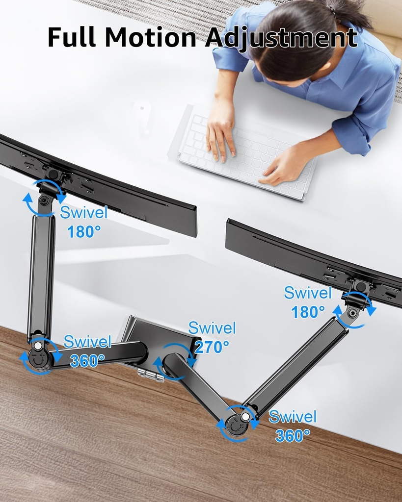 Base Para Monitor MOUNTUP a GAS Para Monitor 17" a 32" - Hasta 8Kg - MU0004 (BLACK)