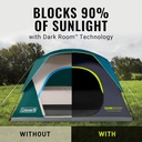 Coleman Tienda de campaña Skydome para 4 personas con lluvia, configuración de 5 minutos, bloquea el 90% de la luz solar, un 20% más de espacio libre que las tiendas tradicionales