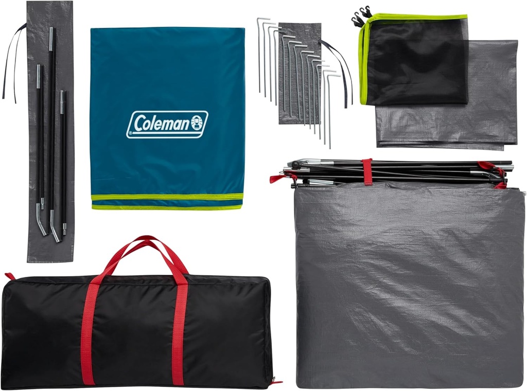 Coleman Tienda de campaña Skydome para 4 personas con lluvia, configuración de 5 minutos, bloquea el 90% de la luz solar, un 20% más de espacio libre que las tiendas tradicionales