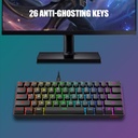 Combo Teclado/Mouse RedThunder - 60% Ligero, ultracompacto 61 teclas con retroiluminación RGB, Mouse 7200 DPI Honeycomb (Negro)