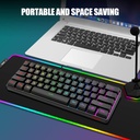 Combo Teclado/Mouse RedThunder - 60% Ligero, ultracompacto 61 teclas con retroiluminación RGB, Mouse 7200 DPI Honeycomb (Negro)