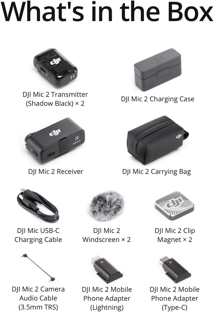 DJI Mic 2 (2 TX + 1 RX + estuche de carga)