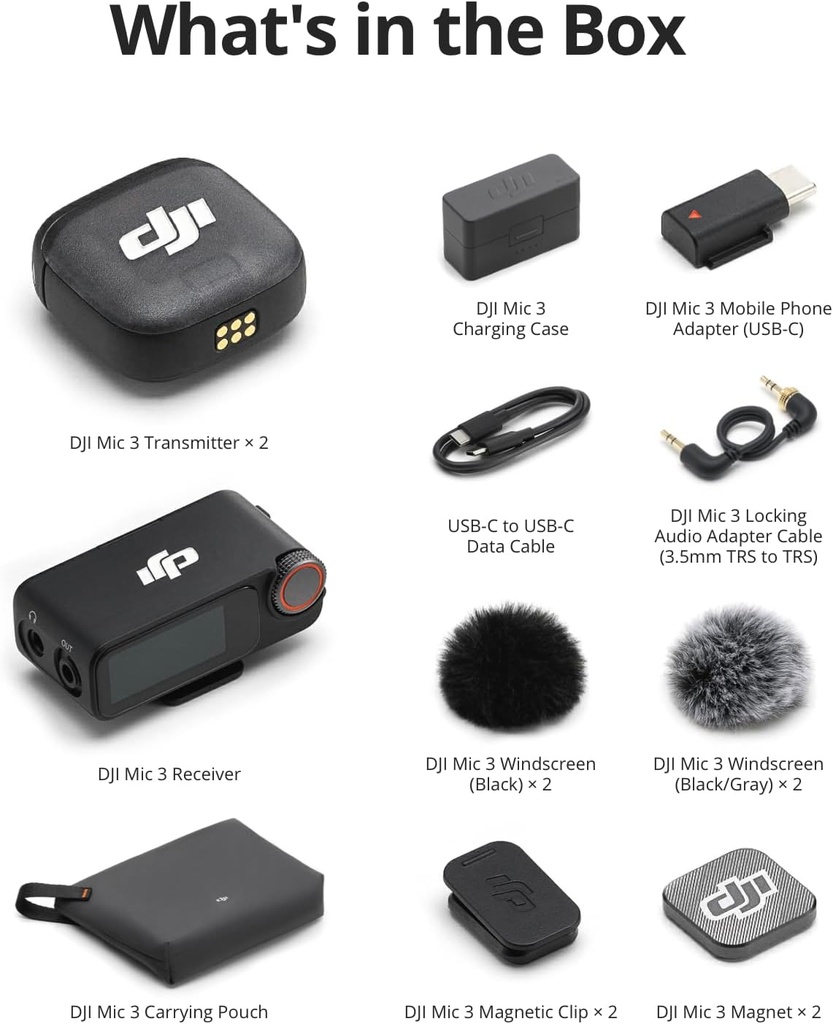 DJI Mic 3 (2 TX + 1 RX + estuche de carga)