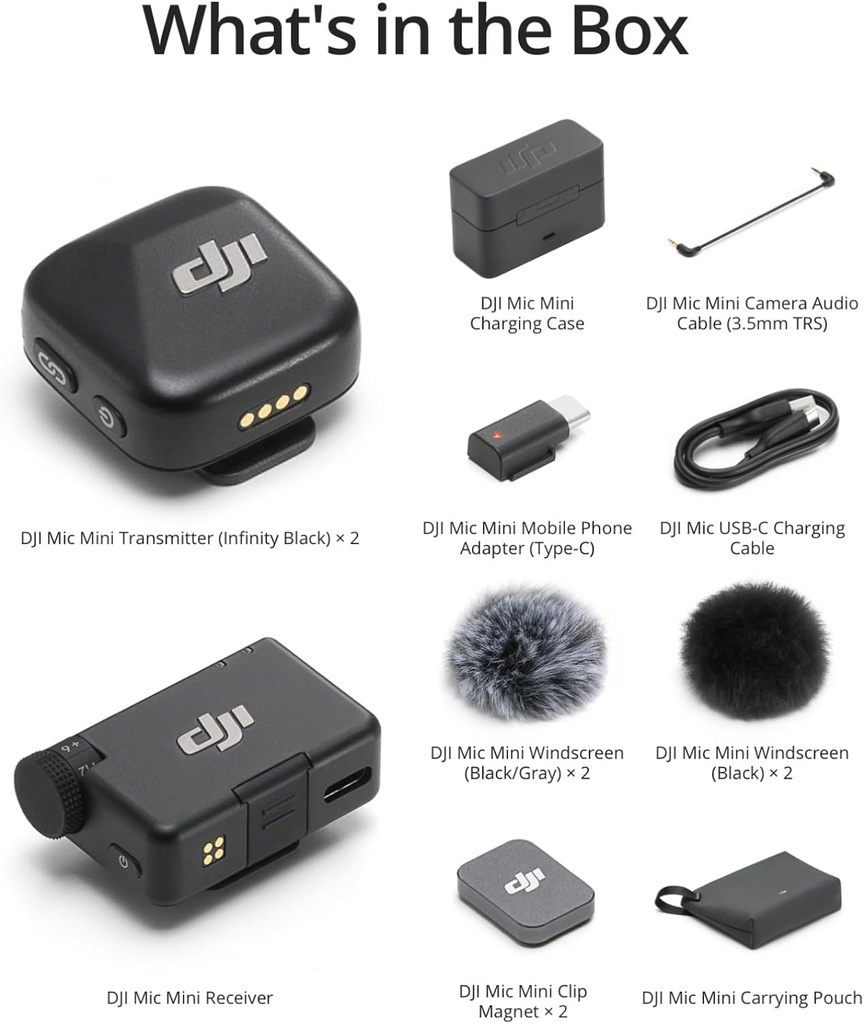 DJI Mic Mini (2 TX + 1 RX + estuche de carga)