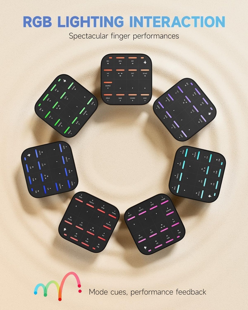 Donner MEDO Controlador MIDI Bluetooth, caja de ranura portátil | Acorde, muestra, plomo, bajo, batería | Bucle y sintetizador integrados | iOS, Mac, Windows, Android | Funda de silicona, Donner Play