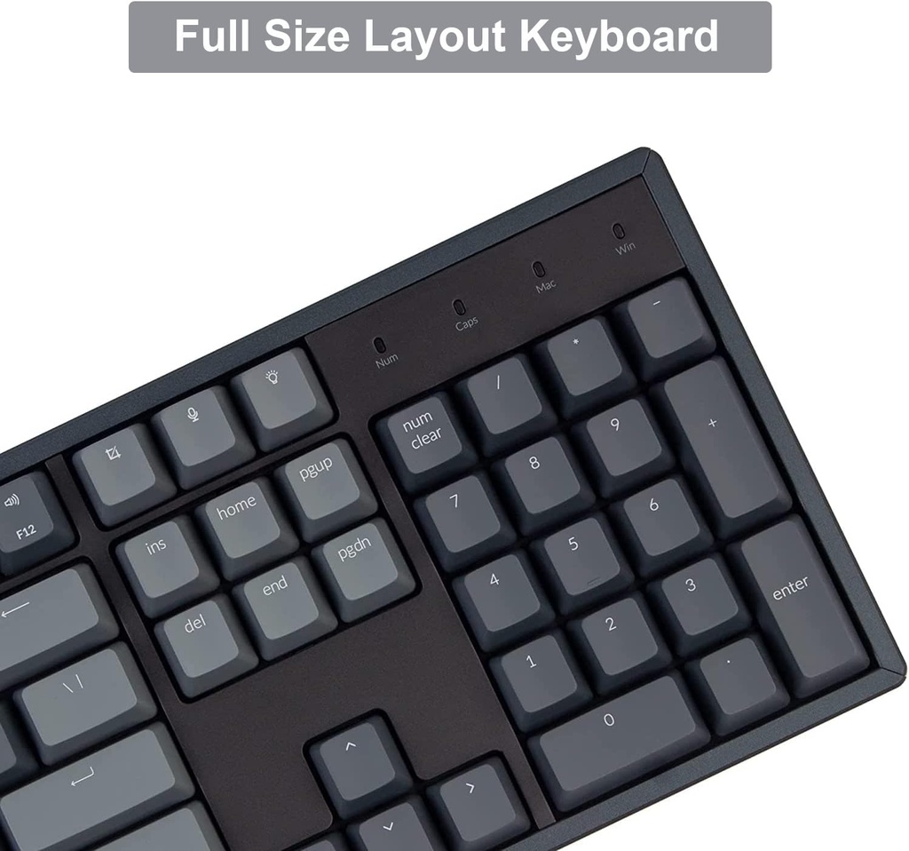 Keychron Teclado mecánico inalámbrico para juegos K10 de tamaño completo de 104 teclas Bluetooth para Mac Windows K Pro, interruptor rojo, multitarea/retroiluminación LED blanca/teclado de computadora