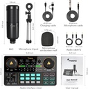 MAONO Podcast Equipment Bundle-MaonoCaster Lite -Audio Interface-All in One-Podcast Production Studio with 3.5mm