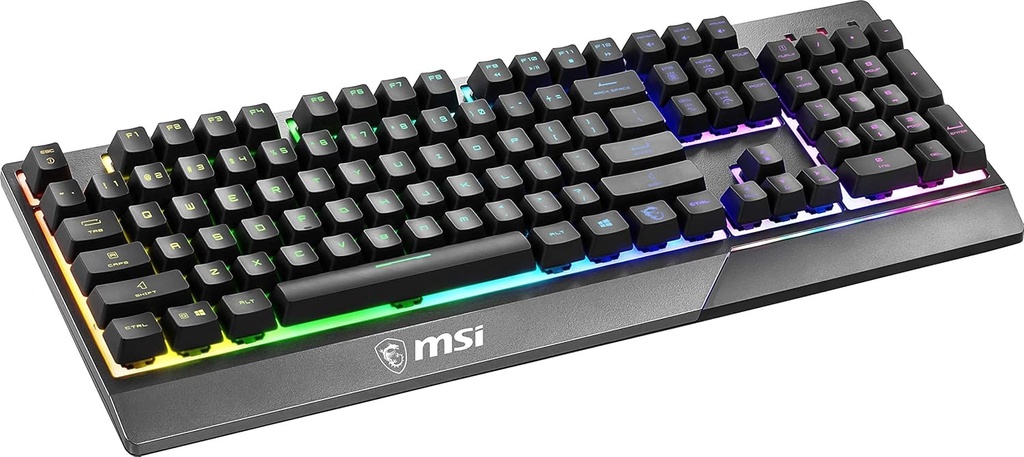 MSI Teclado para juegos con retroiluminación RGB dedicado teclas de acceso rápido anti-fantasma resistente al agua Vigor GK20
