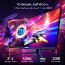 Sceptre Monitor WQHD ultraancho curvo de 34 pulgadas 3440 x 1440 R1500 hasta 165Hz DisplayPort x2 99% sRGB 1 ms imagen por imagen, negro máquina 2023 (C345B-QUT168)
