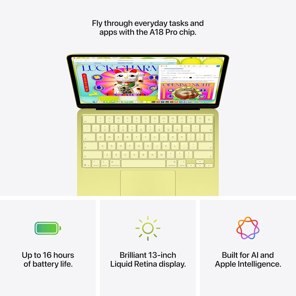 Apple Laptop MacBook Neo 2026 de 13 pulgadas con chip A18 Pro: diseñada para inteligencia artificial y Apple Intelligence, pantalla de retina líquida, memoria unificada de 8 GB, almacenamiento SSD de 256 GB