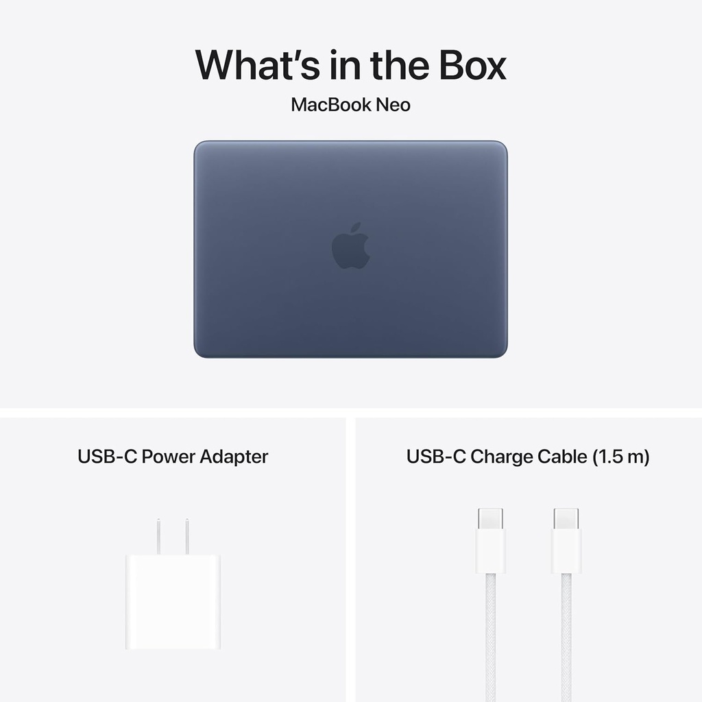 Apple Laptop MacBook Neo 2026 de 13 pulgadas con chip A18 Pro: diseñada para inteligencia artificial y Apple Intelligence, pantalla de retina líquida, memoria unificada de 8 GB, almacenamiento SSD de 512 GB