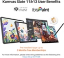 HUION KAMVAS Slate 11 Tableta de Dibujo Independiente Sin Necesidad de Computadora con Pantalla Antirreflejos, Tableta de Arte Digital de 10.95 Pulgadas con Lápiz de Alineación Inclinable, Tableta 