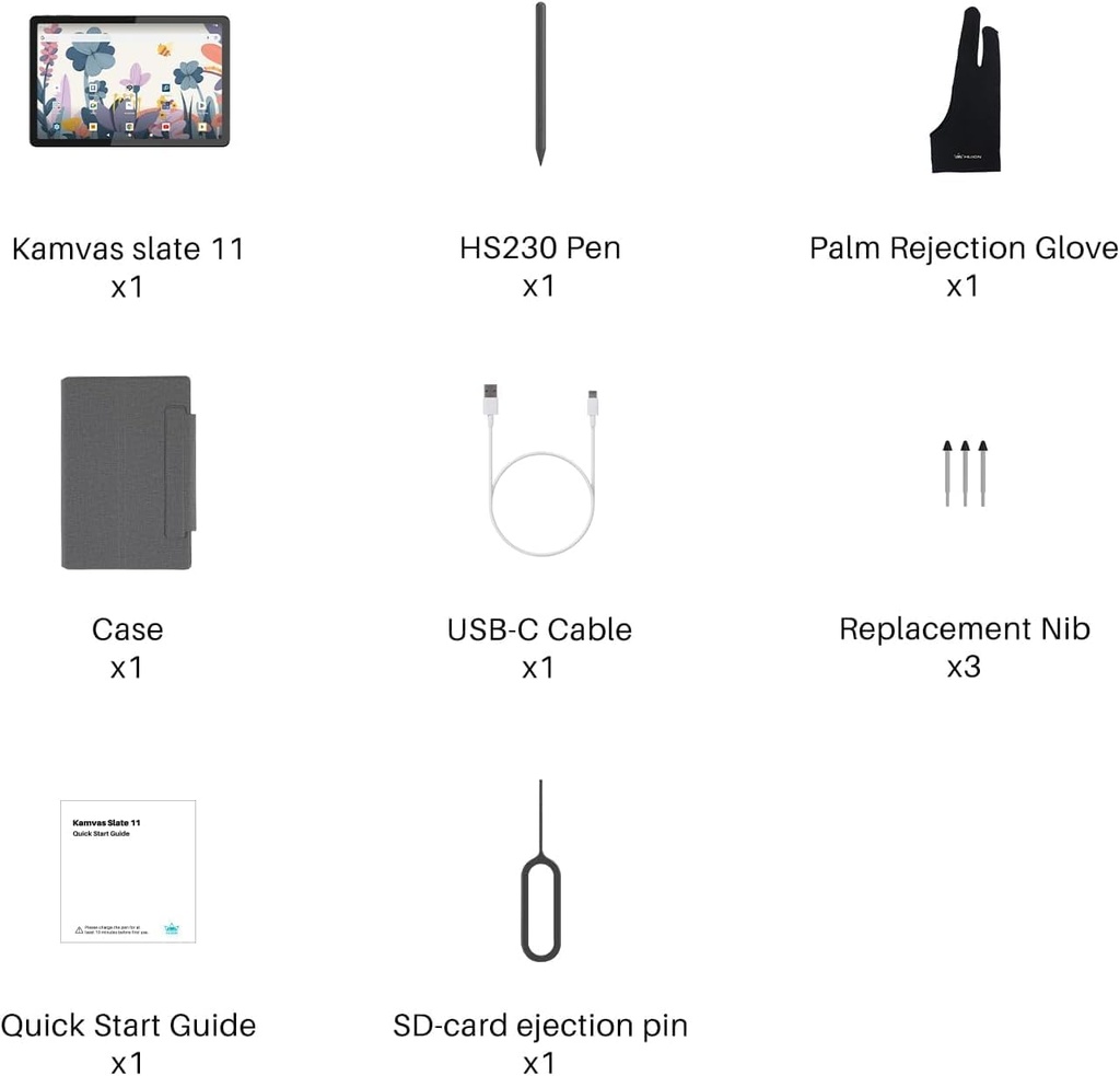 HUION KAMVAS Slate 11 Tableta de Dibujo Independiente Sin Necesidad de Computadora con Pantalla Antirreflejos, Tableta de Arte Digital de 10.95 Pulgadas con Lápiz de Alineación Inclinable, Tableta 