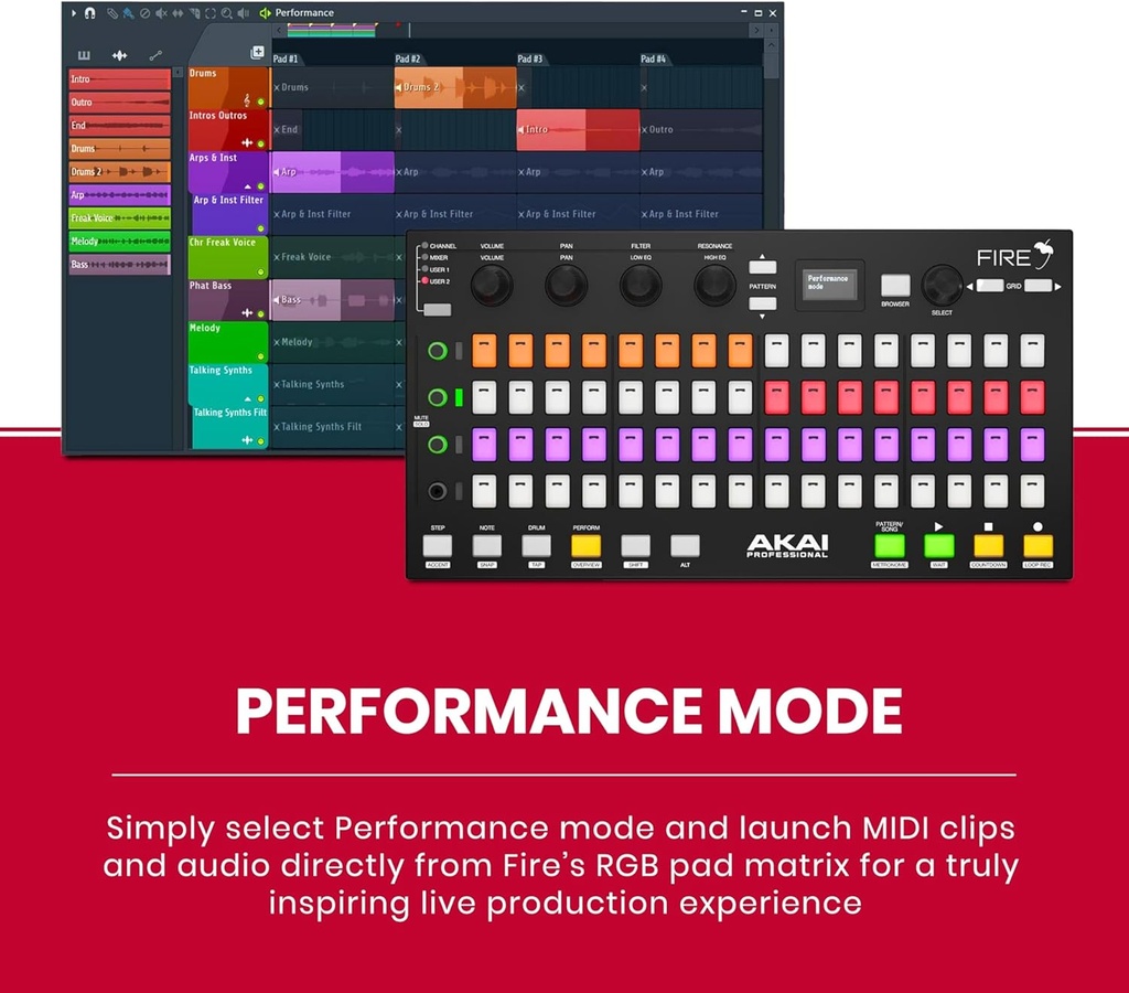 AKAI Professional Fire: Controlador MIDI Exclusivo para FL Studio (Controller Only)