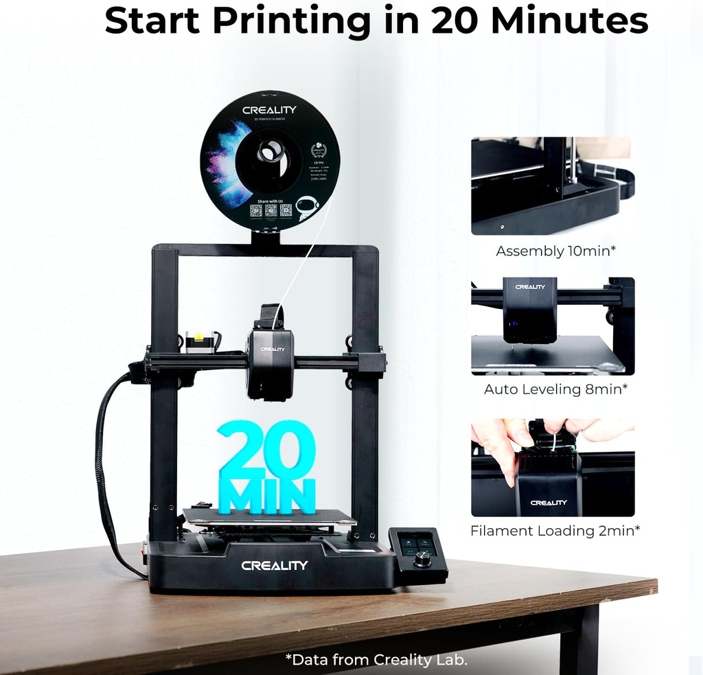 Creality Ender 3 V3 SE Impresora 3D 9.843 in/s más rápida FDM 3D con nivelación automática CR Touch, extrusora directa Sprite, filamento de carga automática de doble eje Z y eje Y, tamaño de impresión 8.66 x 8.66 x 9.84 pulgadas 
