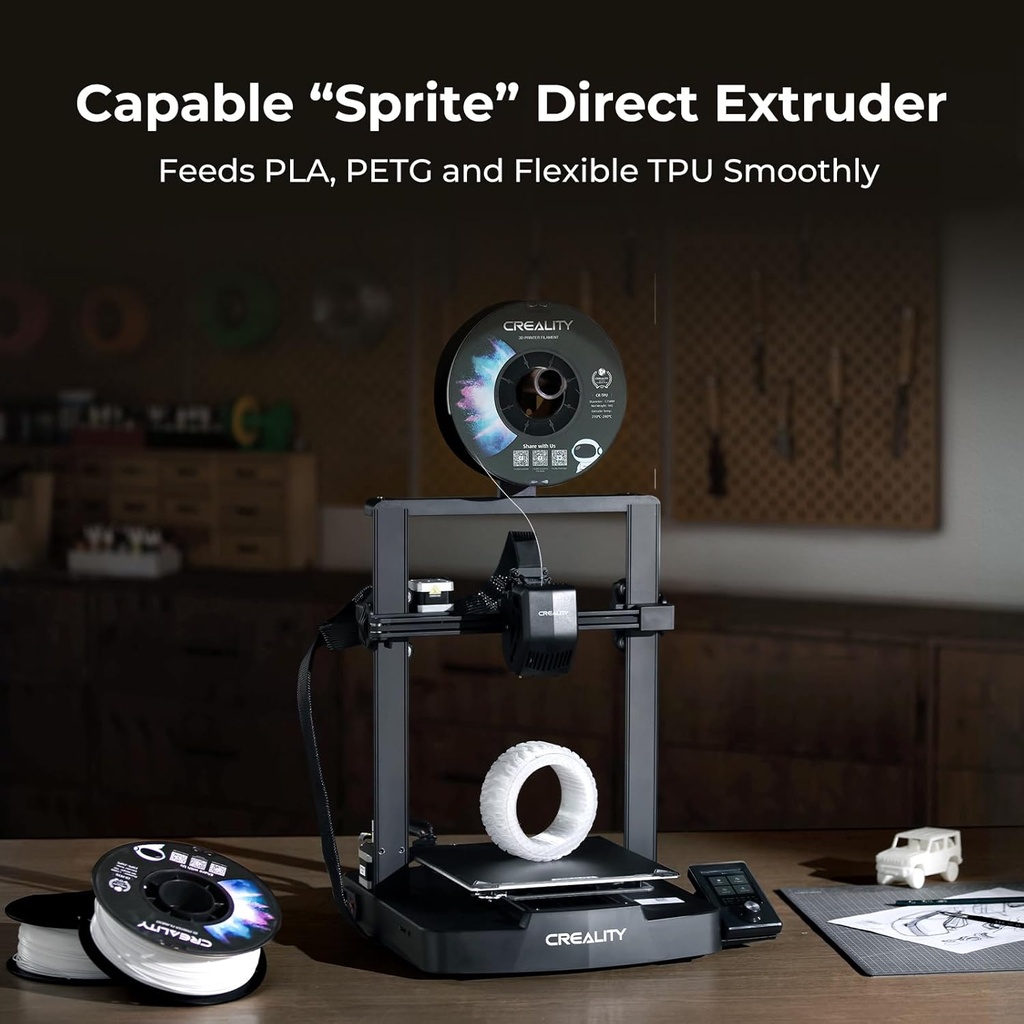 Creality Ender 3 V3 SE Impresora 3D 9.843 in/s más rápida FDM 3D con nivelación automática CR Touch, extrusora directa Sprite, filamento de carga automática de doble eje Z y eje Y, tamaño de impresión 8.66 x 8.66 x 9.84 pulgadas 