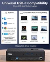 WAVLINK Estación de acoplamiento de triple monitor USB-C para MacBook M1/M2/M3/M4/M5 y Windows – 100 W PD, 3 puertos HDMI/2 DisplayPort, puertos USB de 6 x 10 Gbps, Gigabit Ethernet, ideal para