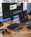 WAVLINK Estación de acoplamiento de triple monitor USB-C para MacBook M1/M2/M3/M4/M5 y Windows – 100 W PD, 3 puertos HDMI/2 DisplayPort, puertos USB de 6 x 10 Gbps, Gigabit Ethernet, ideal para