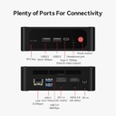 Beelink Mini PC SER5 MAX, AMD Ryzen 7 7735HS (6 nm, 8C/16T) hasta 4.75 GHz, mini computadora de 24 GB LPDDR5 RAM 1 TB NVME SSD, PC de escritorio 4K a 60 Hz pantalla triple, mini computadora de juegos WiFi6/BT5.2/HTPC/W-11 Pro 