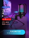 FIFINE Micrófono A6V USB para juegos para PC PS5,micrófono de condensador con silencio rápido.