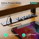 AODK Escritorio eléctrico de pie con cajones y bandeja para teclado, escritorio de juegos ajustable de altura de 55 pulgadas con tomas de corriente y luces LED, mesa de pie con soporte para monitor 