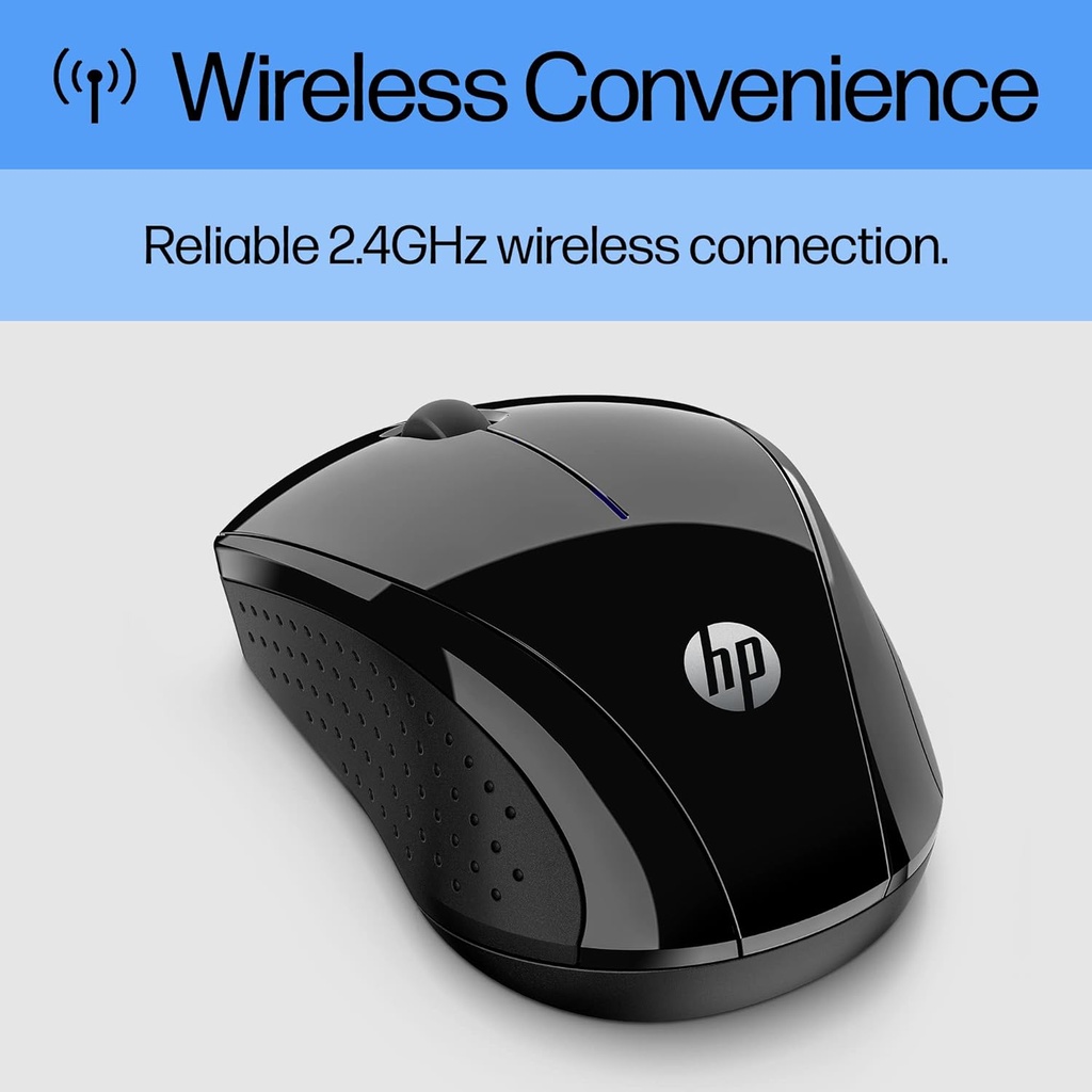 HP Ratón inalámbrico X3000 G3, negro, batería de 15 meses, empuñaduras laterales para control, apto para viajes, LED azul, potente sensor óptico de 1600 DPI, compatible con Wins PC/laptop, Mac,