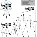 Telescopio para niños principiantes, apertura de 70 mm, telescopio refractor astronómico de 400 mm para adultos estudiantes - Telescopios de viaje con trípode, adaptador para teléfono (Plata) 