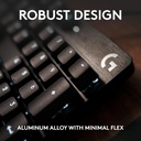 Logitech G 413 SE Teclado mecánico para juegos de tamaño completo, teclado retroiluminado con interruptores mecánicos táctiles, anti-fantasma, compatible con Windows, macOS, aluminio negro