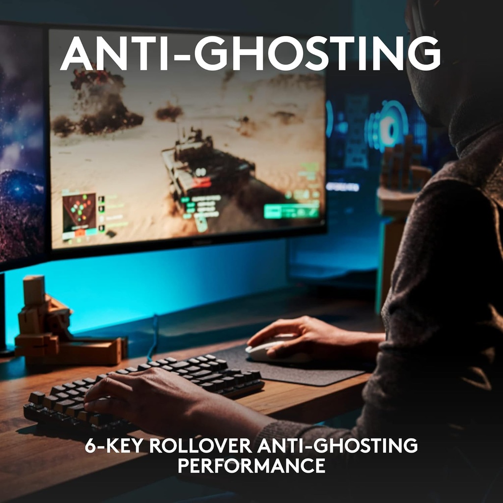 Logitech G 413 SE Teclado mecánico para juegos de tamaño completo, teclado retroiluminado con interruptores mecánicos táctiles, anti-fantasma, compatible con Windows, macOS, aluminio negro