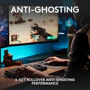 Logitech G 413 SE Teclado mecánico para juegos de tamaño completo, teclado retroiluminado con interruptores mecánicos táctiles, anti-fantasma, compatible con Windows, macOS, aluminio negro
