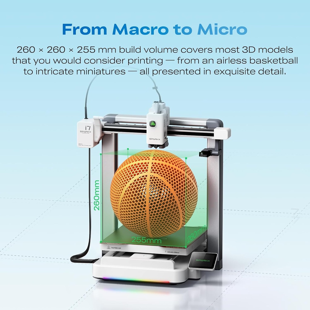 Creality Impresora 3D SPARKX i7 con monitoreo de cámara AI, nivelación automática, impresión de escritorio silenciosa de alta velocidad, fácil configuración, extrusora de unidad directa, conectividad 