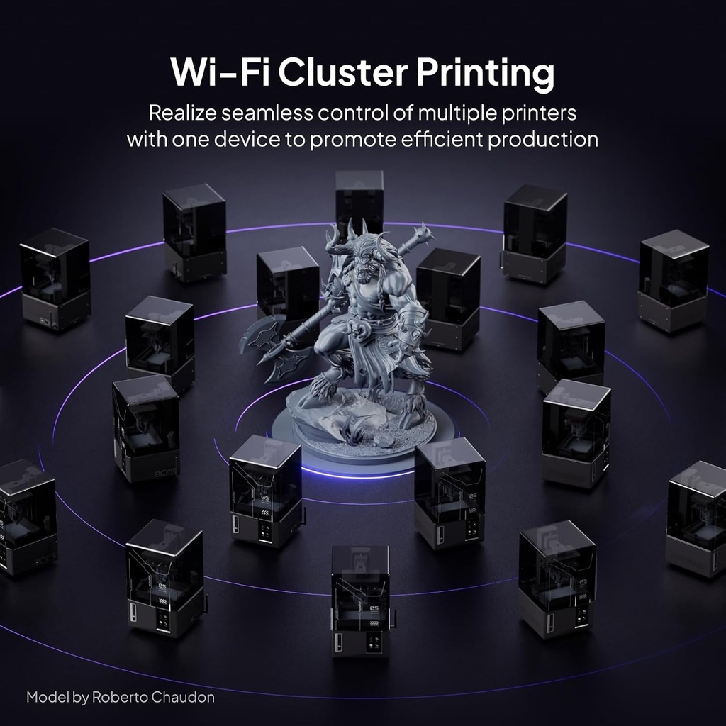 ELEGOO Mars 5 Ultra - Impresora 3D de resina con LCD monocromático 9K de 7", impresión de alta velocidad de 150 mm/h, nivelación automática inteligente, detección inteligente, transferencia WiFi 